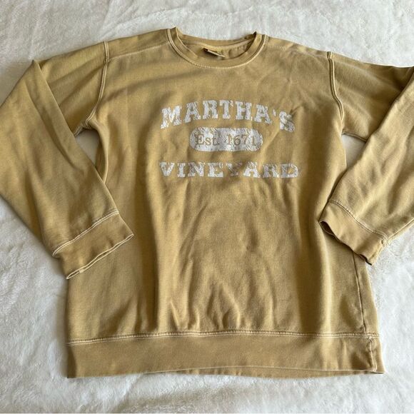 Martha’s Vineyard Comfort Colors Yellow Crewneck Sweatshirt Size Small - Picture 1 of 9
